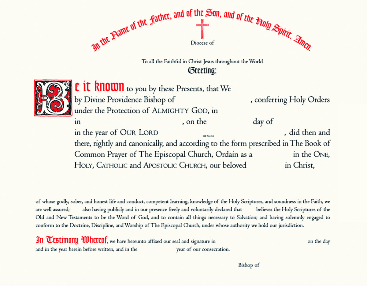 Cover image for Ordination Certificate, isbn: 9781640655027