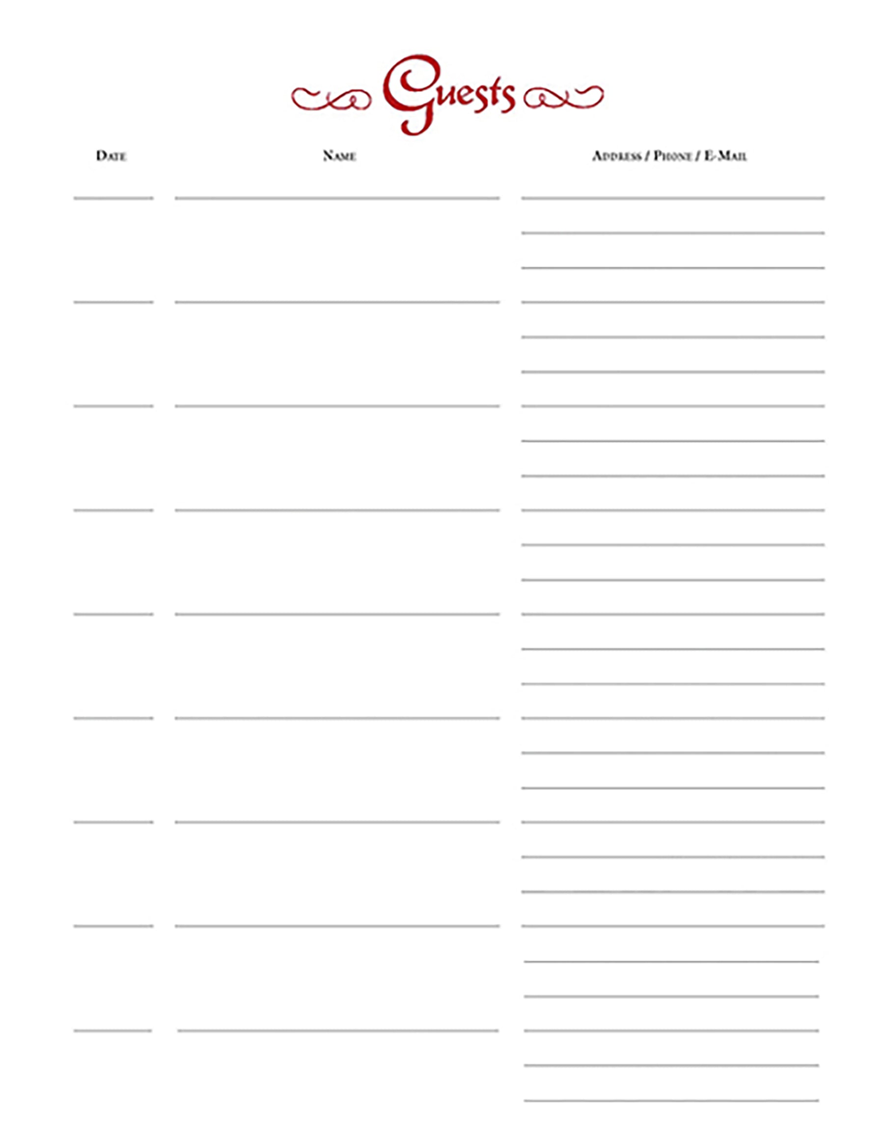 Cover image for Guests of Our Church Register Refill Pages, isbn: 9781640655089